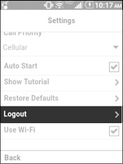 Select Logout