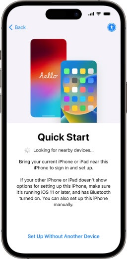 Quick Start Screen