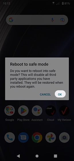 Reboot to safe mode