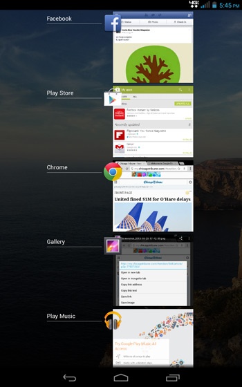 Recently Used Apps Menu