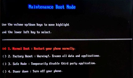 Android Recovery Screen