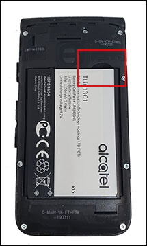 Use notch to remove battery