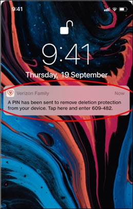 Open the push notification on your dependent's device