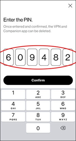 Enter the PIN on your dependent's device