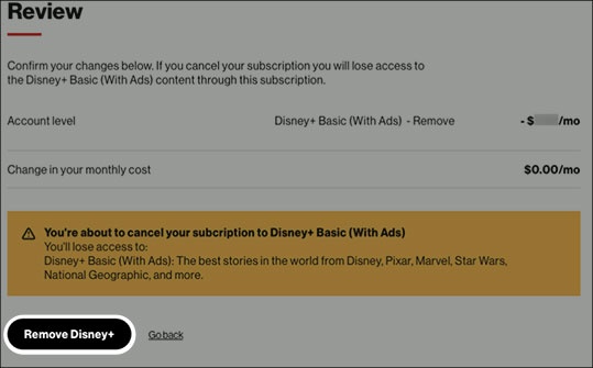 Remove Disney plus
