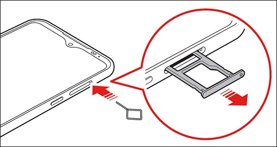 Remove SIM / SD card tray