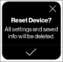 Reset device screen