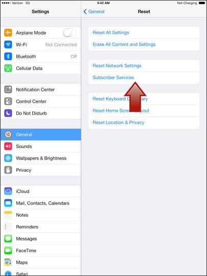 Reset Subscriber Services