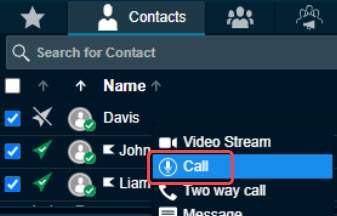 Right click then call