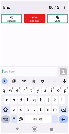 RTT call screen