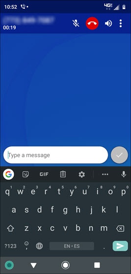 RTT call screen