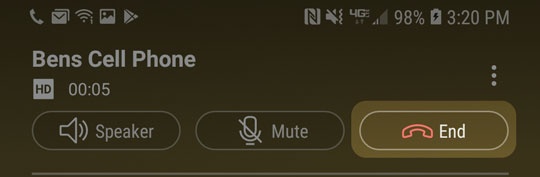Real Time Text - End Call
