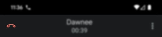 RTT end call screen