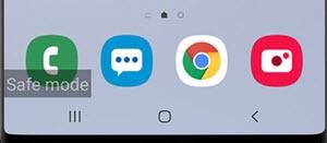 Safe mode screen