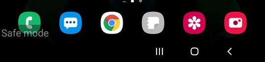 Safe mode screen
