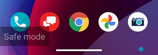 Safe mode screen