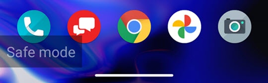 Safe mode screen