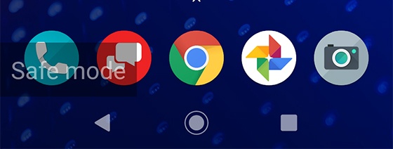 Safe mode screen