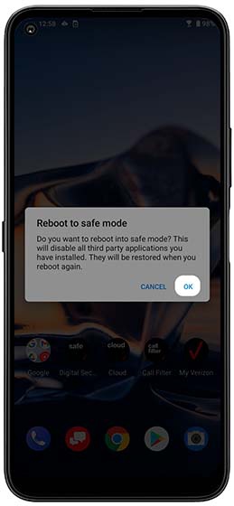 Safe Mode Pop Up