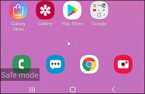 Safe mode screen