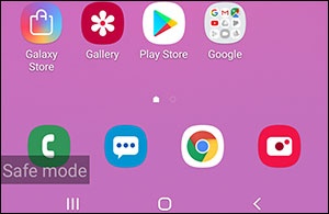 Safe mode screen
