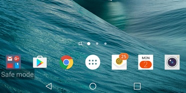 Safe mode screen