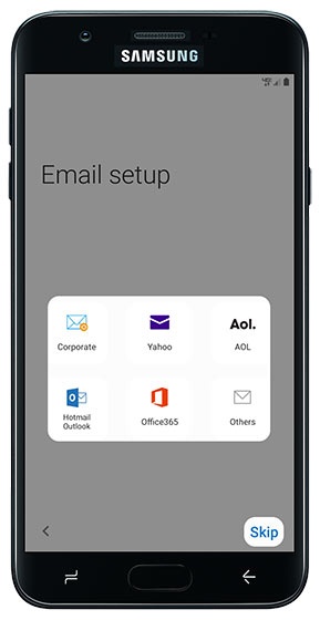 mail setup screen