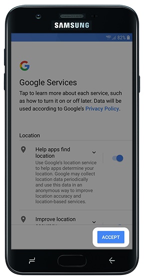 Google Services screen
