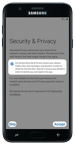 Security & Privacy screen
