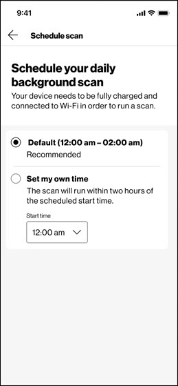 Schedule scan
