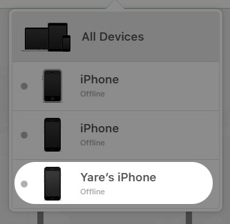 Select the desired offline device