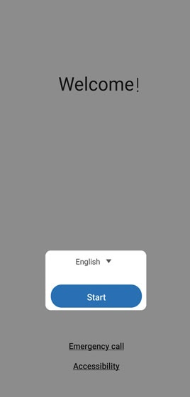 Welcome screen