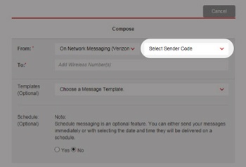 Select sender code