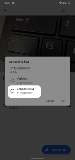 Set contact SIM