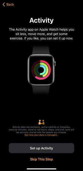 Apple watch setup discount screen