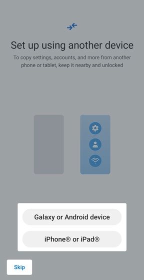 Set up using another device