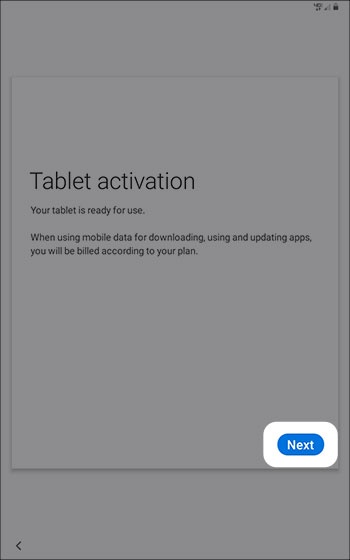 Activate your tablet