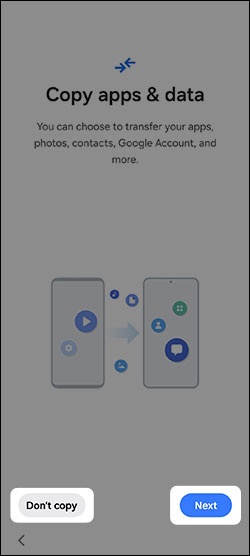 Copy apps & data