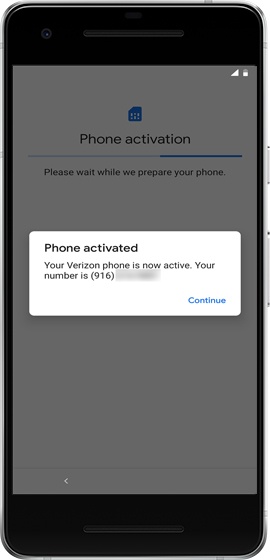 verizon phone number to activate phone