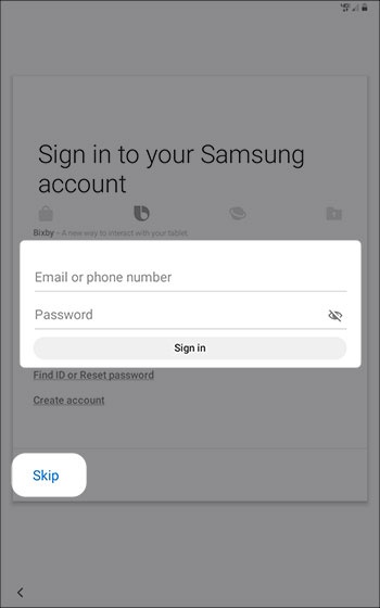 Sign in to your Samsung account