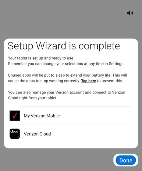 Setup Wizard complete screen