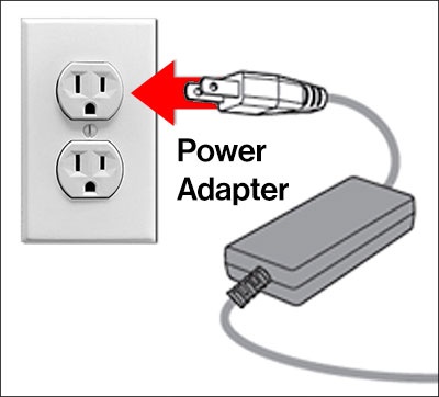 Power adapter plugging into outlet