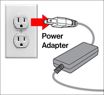 Power adapter plugging into outlet