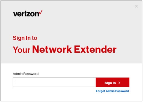 Network Extender sign in screen