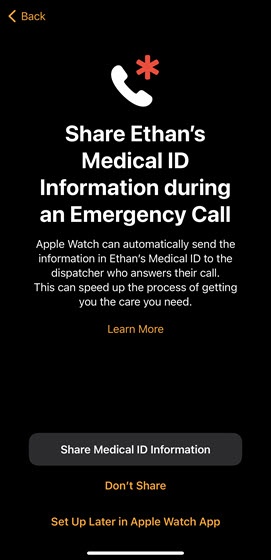 Share Medical ID with Dispatcher