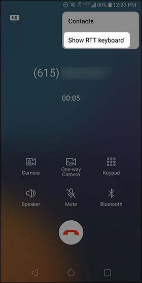 Show RTT keyboard