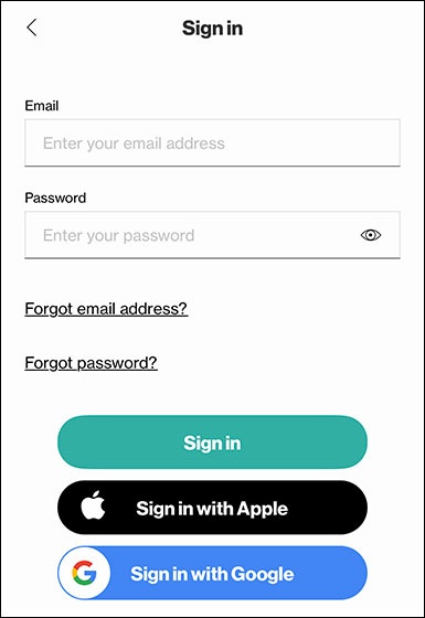 Gizmo Sign In Screen