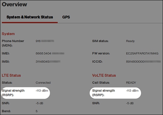 Signal strength