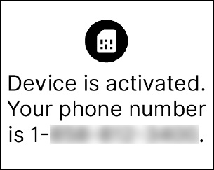 SIM activation complete