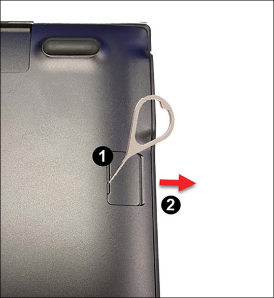 Insert tool into card tray